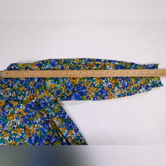 Vintage Judy Bond 80s Rare Floral Blouse Botanical Secretary Bomber Small - Picture 13 of 14